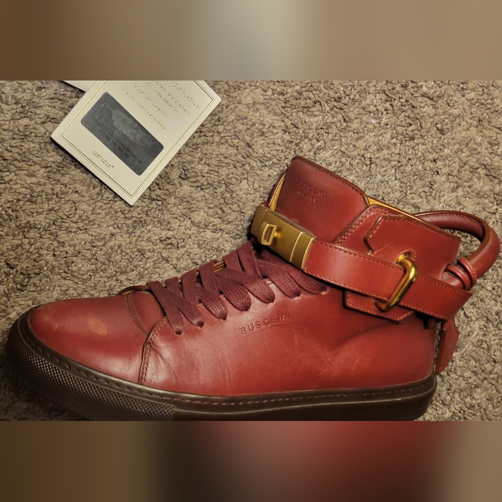 Rare Burgundy 100mm Buscemi sneakers